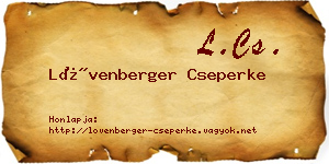 Lövenberger Cseperke névjegykártya